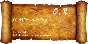 Olár Nóra névjegykártya